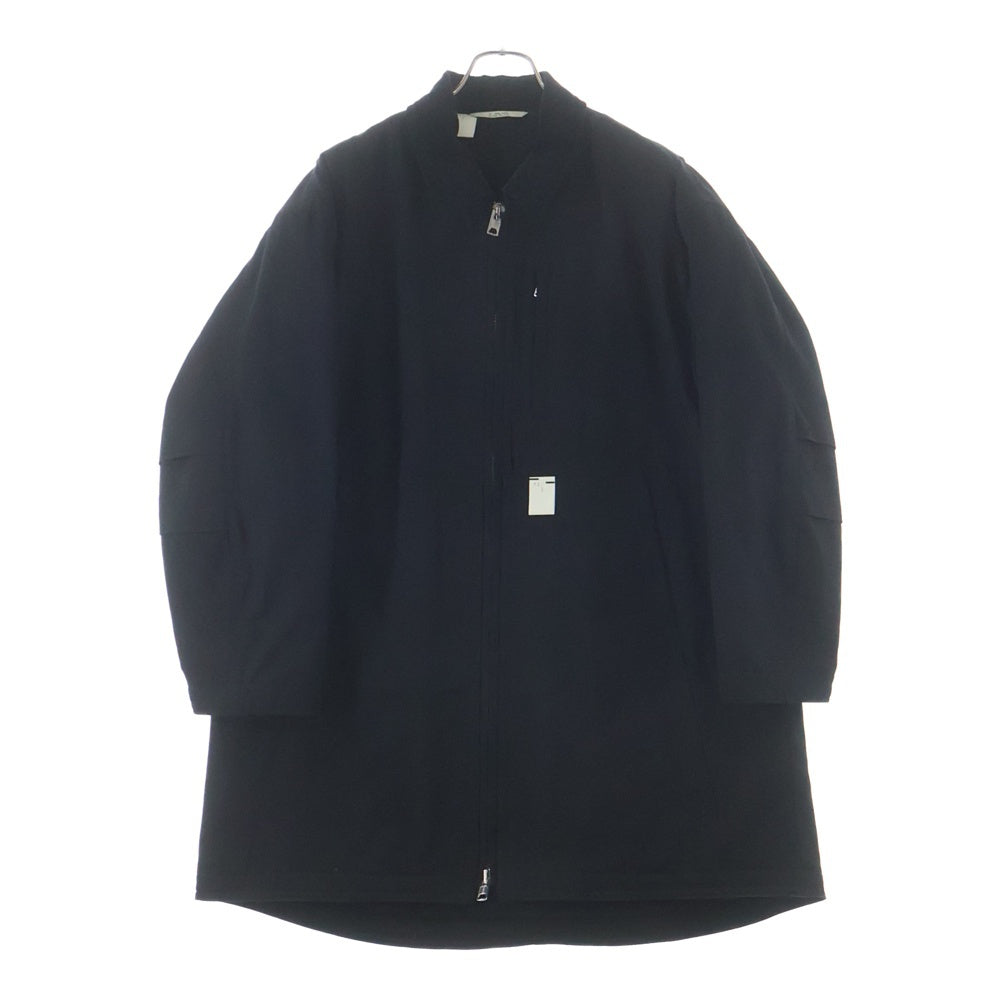 N.HOOLYWOOD(エヌハリウッド) 18AW SOUTIEN COLLAR PULL FRONT ZIP COAT ダック地 コーデュロイ切り替え プル フロント ジップアップ ステンカラーコート ブラック 182-C006-036