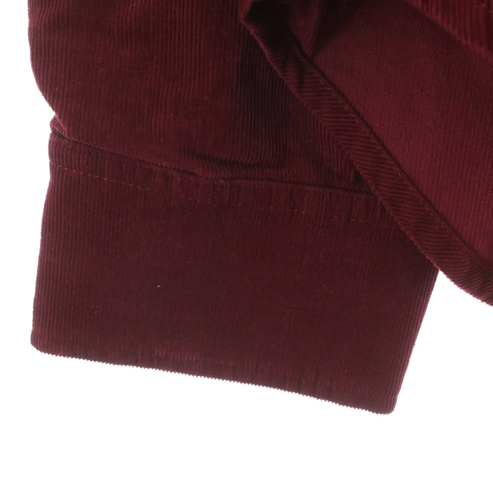 A BATHING APE(アベイシングエイプ) Ape Head Corduroy Shirt エイプヘッド コーデュロイ長袖シャツ バーガンディー 001SHJ801009M