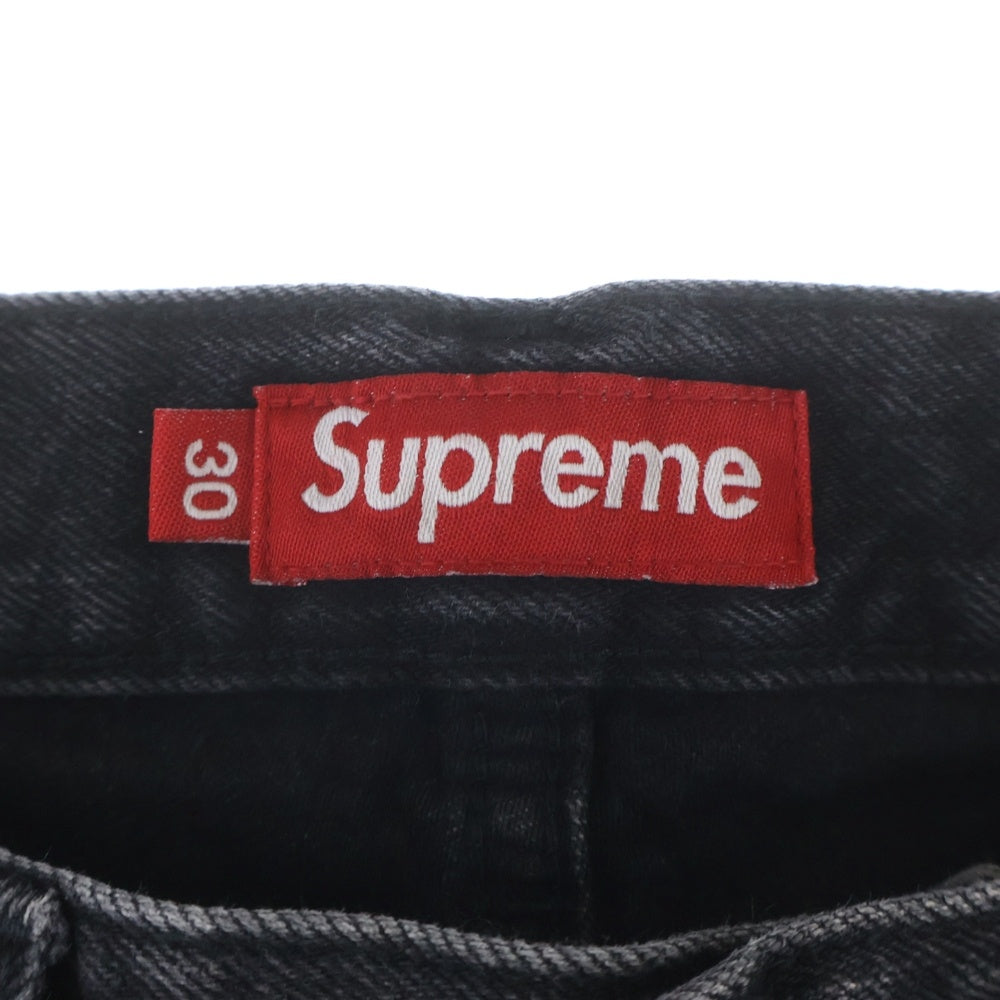 SUPREME(シュプリーム) 24SS Distressed Loose Fit Selvedge Jean ディストレスド ルーズフィット セルビッチジーンズ デニムパンツ ブラック