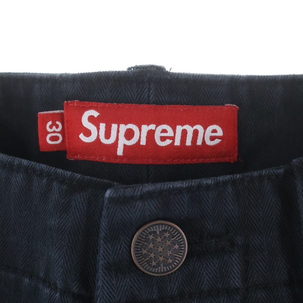 SUPREME(シュプリーム) 24AW Washed Herringbone Chino Pant ウォッシュブル ヘリンボーン チノワークパンツ ブラック