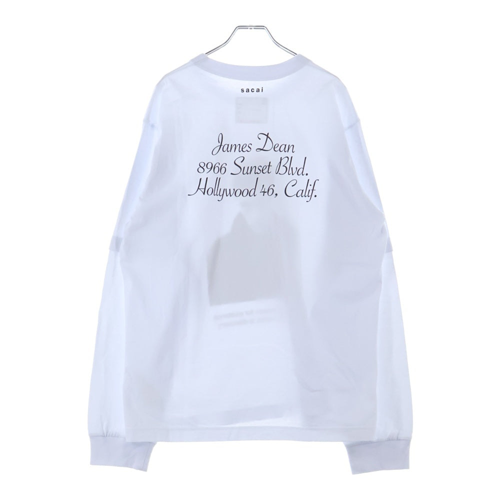 Sacai(サカイ) 25SS James Dean L/S T-shirt ジェームスディーン プリントTシャツ 長袖カットソー ホワイト 25-0921S