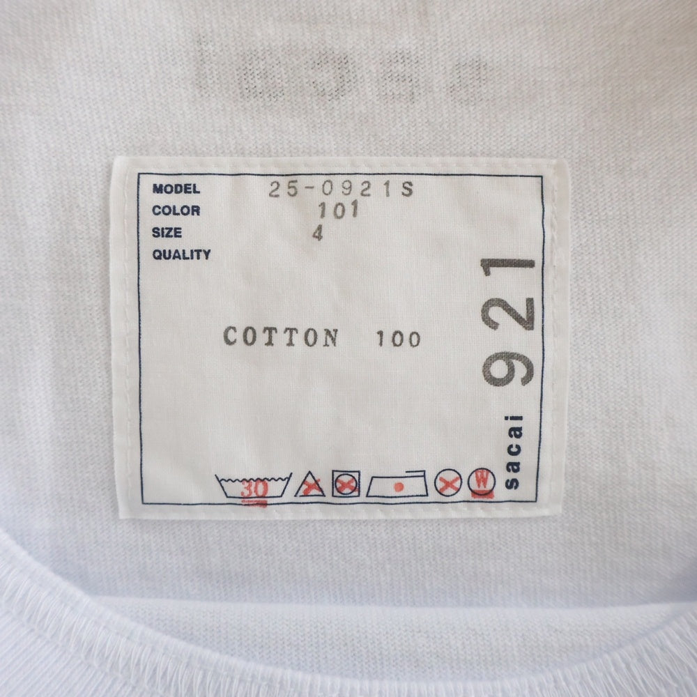 Sacai(サカイ) 25SS James Dean L/S T-shirt ジェームスディーン プリントTシャツ 長袖カットソー ホワイト 25-0921S