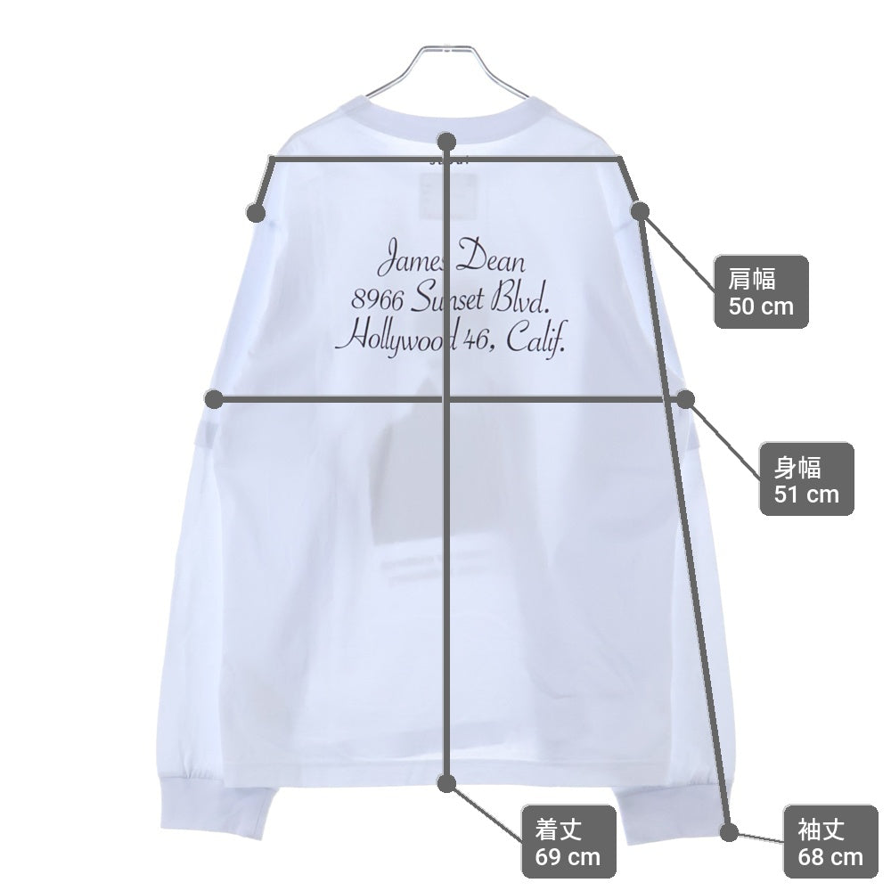 Sacai(サカイ) 25SS James Dean L/S T-shirt ジェームスディーン プリントTシャツ 長袖カットソー ホワイト 25-0921S