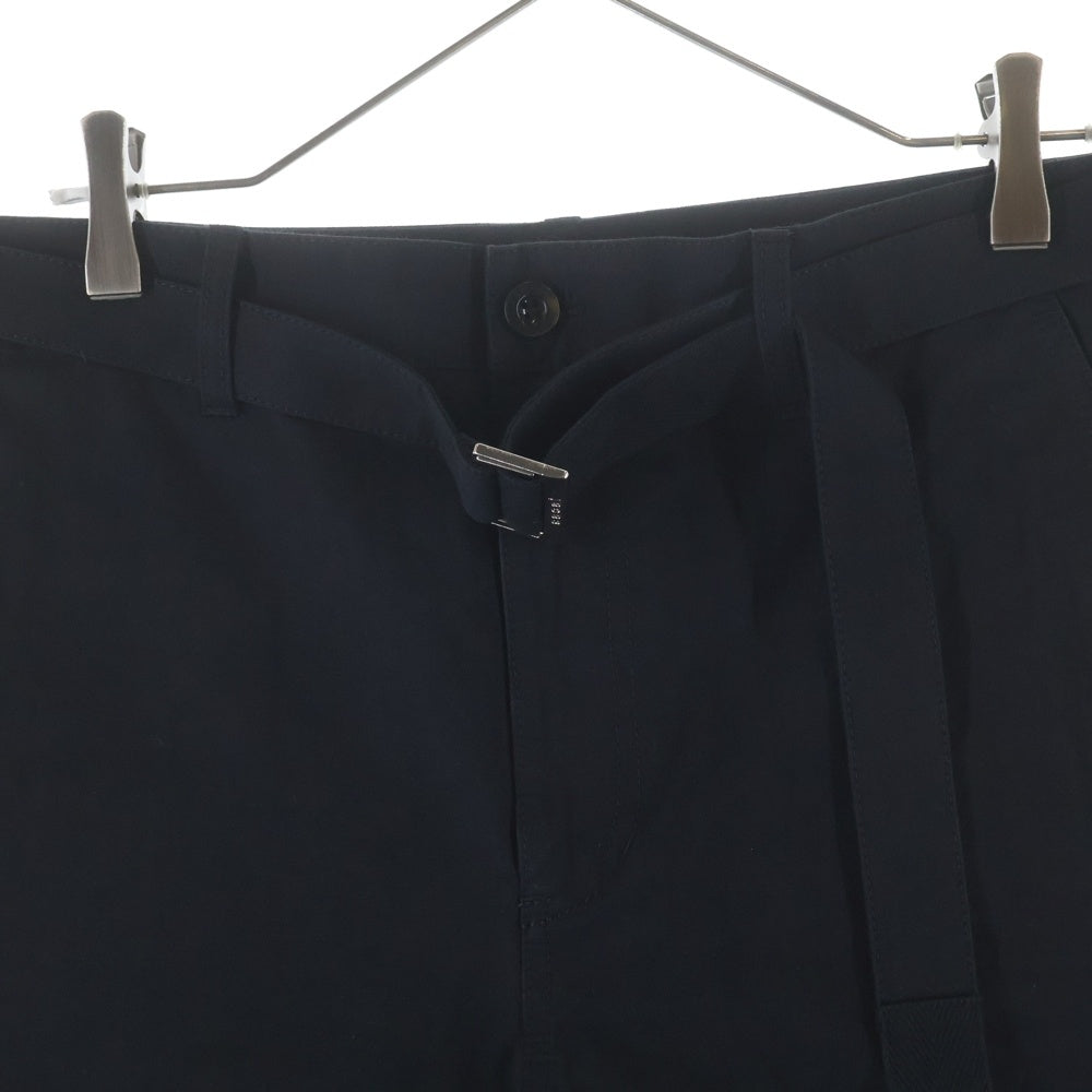 Sacai(サカイ) Ripstop mix Pants ベルテッド リップストップ ミックス ストレートパンツ ブラック 24-03359M