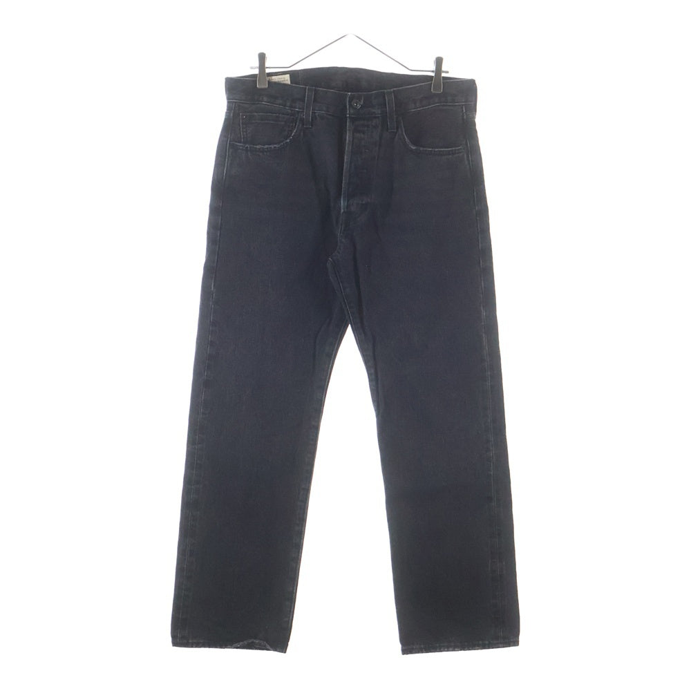 Levi's(リーバイス) 30TH EDIFICE別注 501 レザーパッチ ボタンフライ ストレートデニムパンツ インディゴブラック 0022U-0000