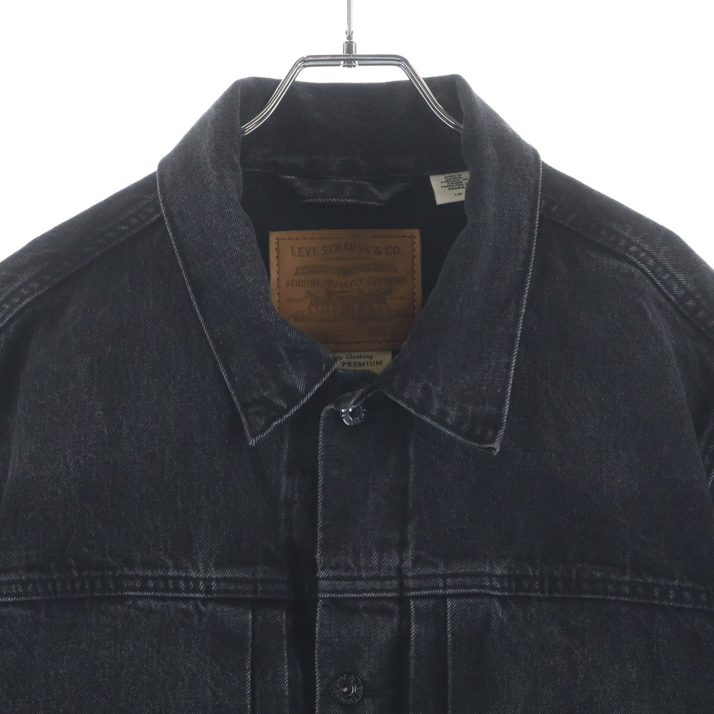 Levi's(リーバイス) 30TH EDIFICE別注 TYPE 1 TRUCKER JACKET レザーパッチ ヴィンテージ加工 デニムトラッカージャケット インディゴブラック 0022Q-0000