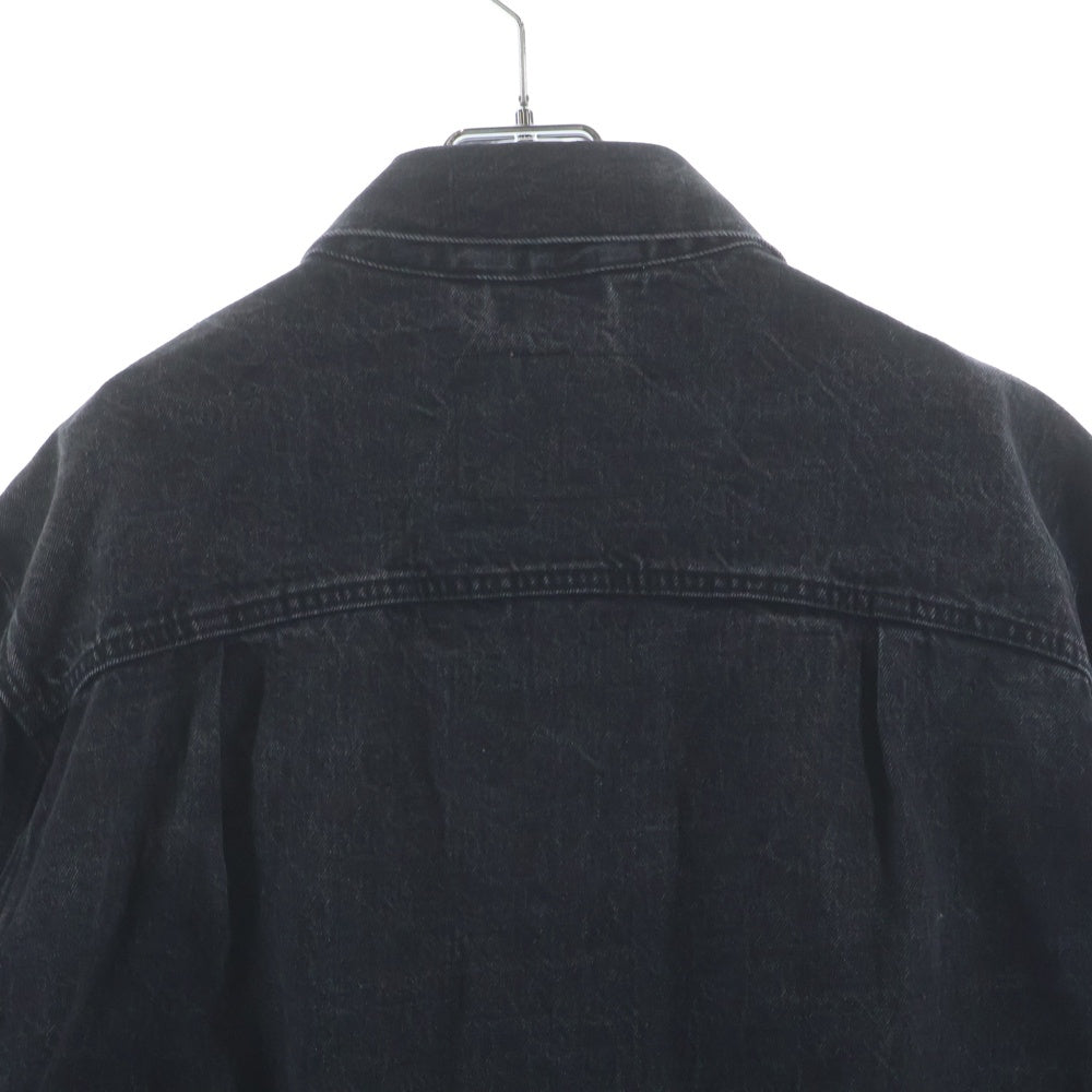 Levi's(リーバイス) 30TH EDIFICE別注 TYPE 1 TRUCKER JACKET レザーパッチ ヴィンテージ加工 デニムトラッカージャケット インディゴブラック 0022Q-0000