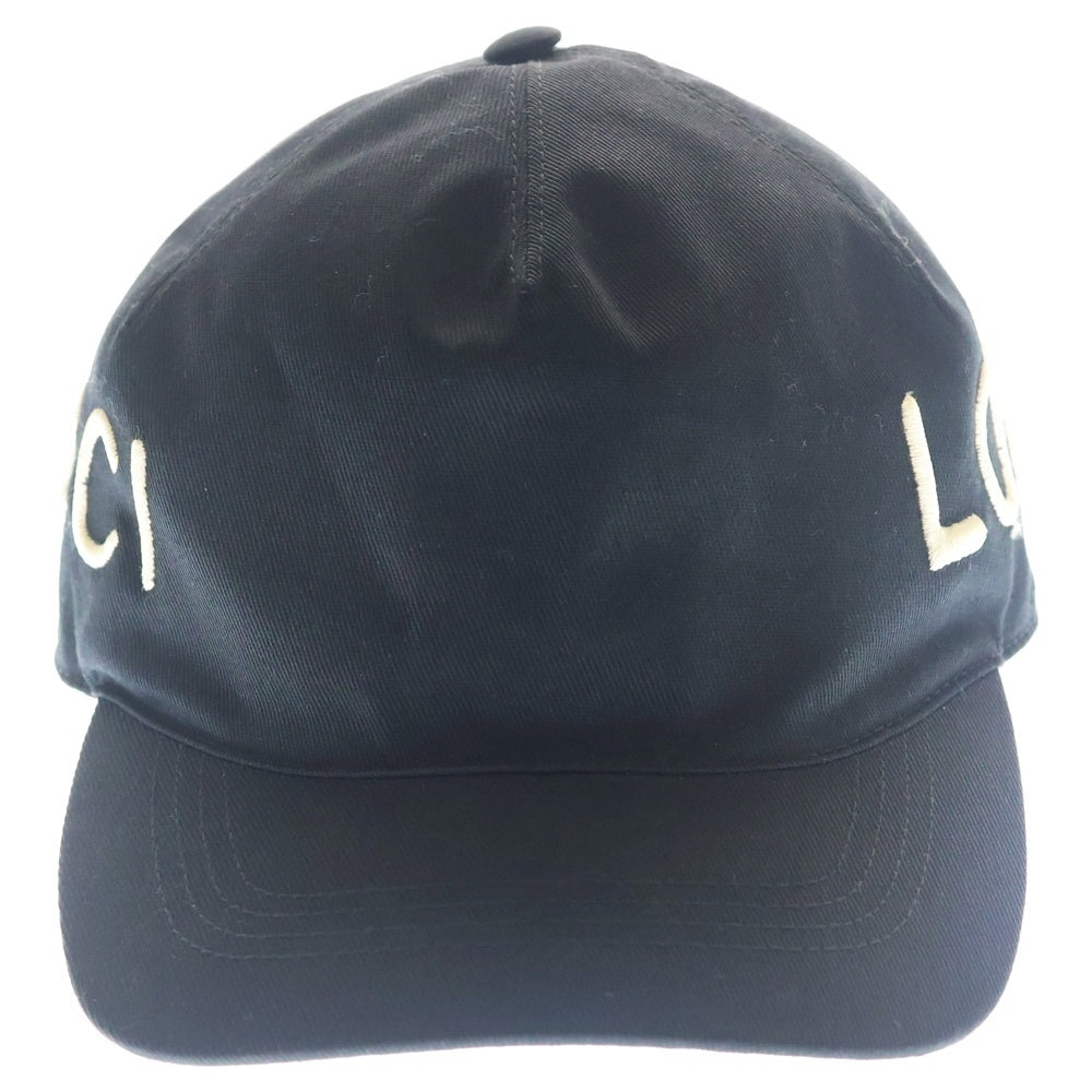 GUCCI(グッチ) GUCCI LOVED グッチ ラブド エンブロイダリー キャップ 帽子 ブラック 478948
