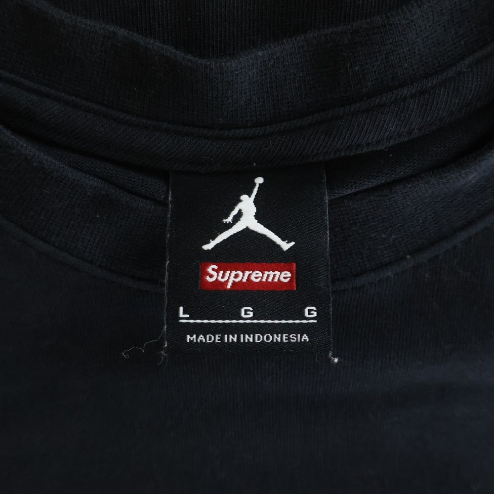 SUPREME(シュプリーム) 15AW ×Jordan Tee ナイキ ジョーダン フロントジャンプマンロゴプリントTシャツ 半袖クルーネックカットソー ブラック 799701‐010