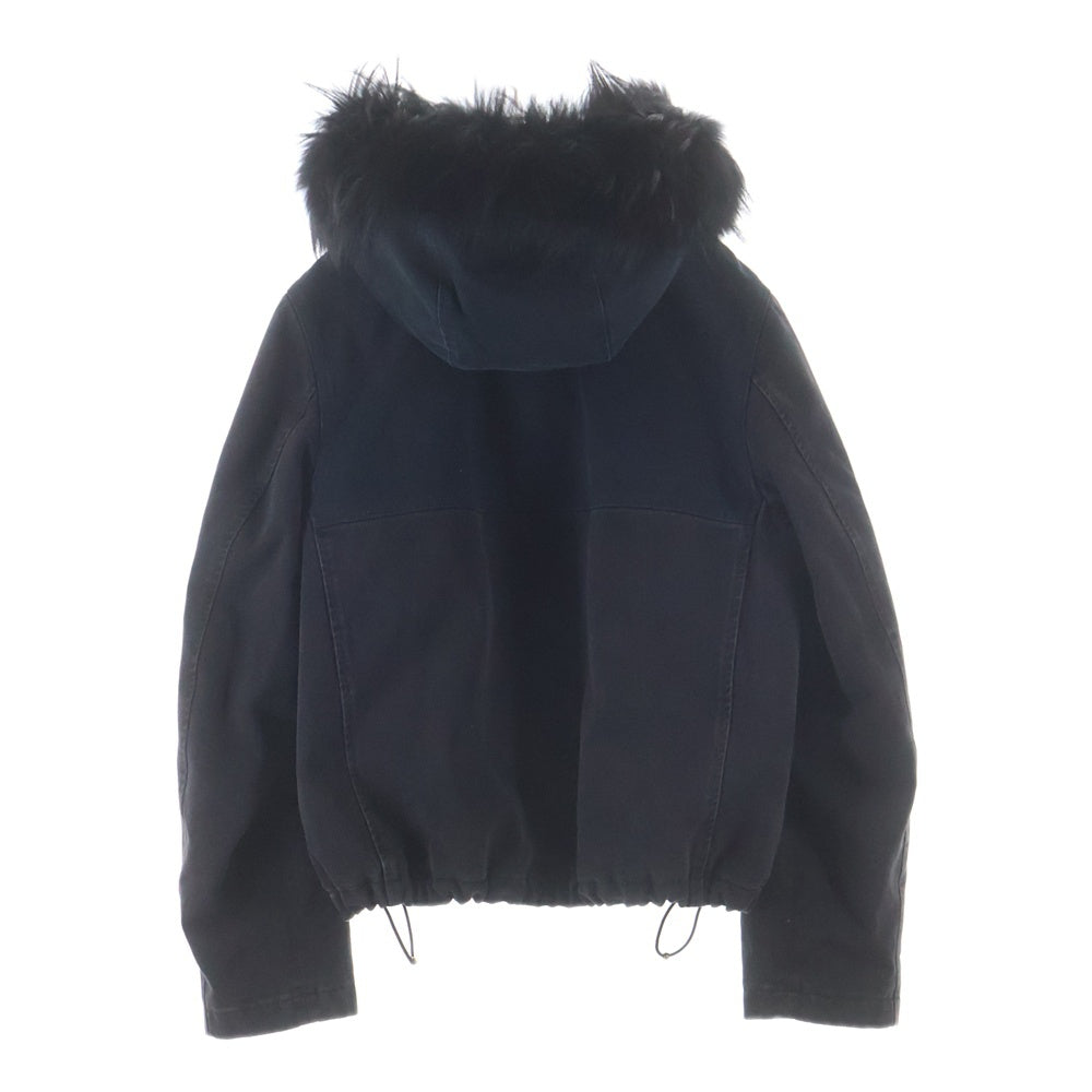 LOUIS VUITTON(ルイヴィトン) 24SS モノグラム ファーフーデッド ジップアップデニムジャケット ブラック RM241M CCU HQA05W