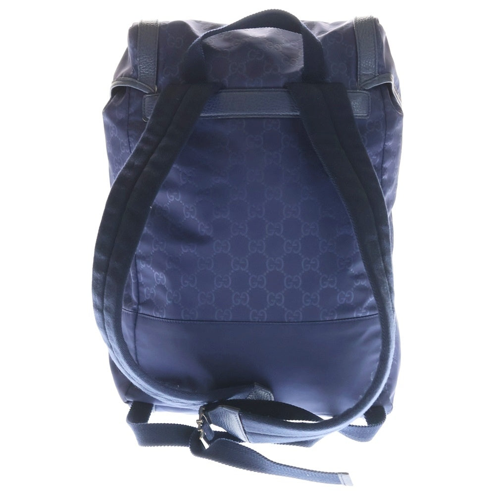 GUCCI(グッチ) GGロゴ ナイロン リュックサック バックパック ブルー 387071