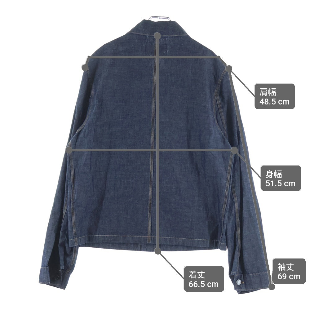 PRADA(プラダ) 24SS トライアングルロゴプレート デニムシャンブレージャケット ブルゾン インディゴ GEB254