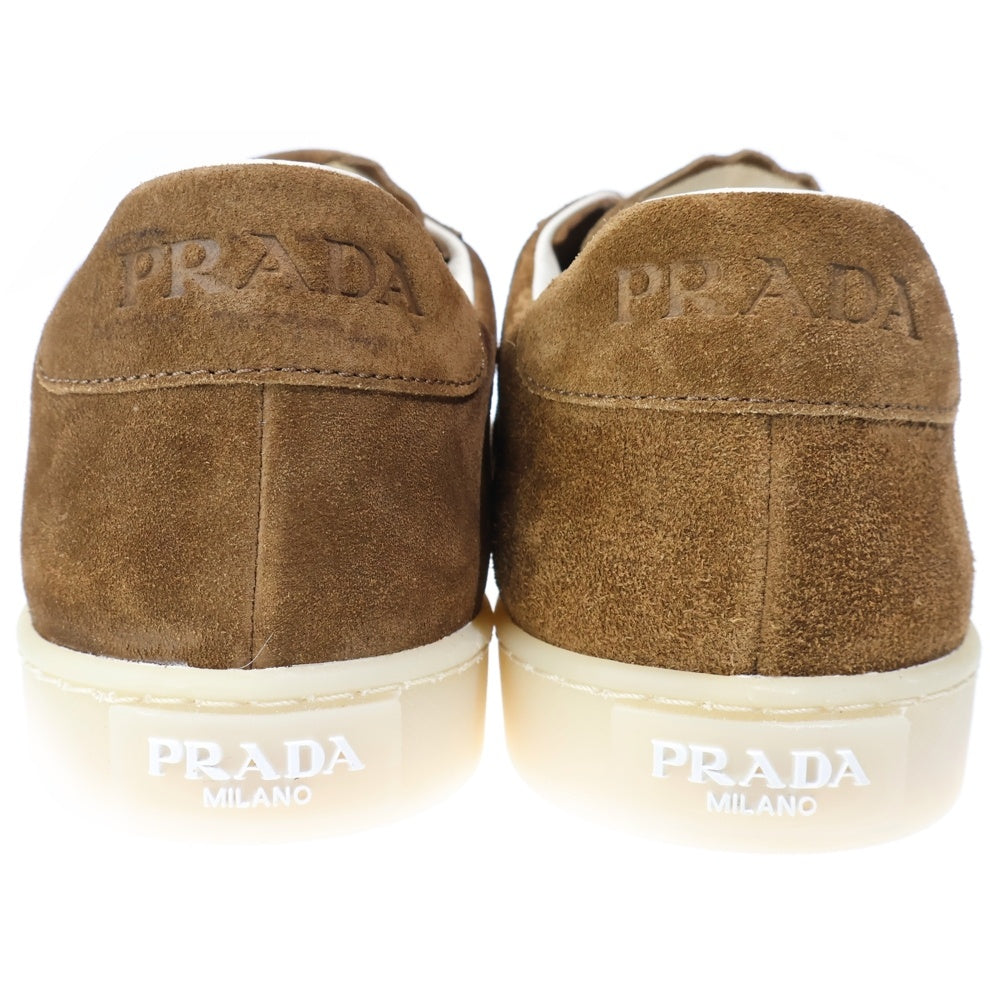 PRADA(プラダ) LANE レーン トライアングルロゴプレート スウェード ローカットスニーカー ブラウン 2EE394