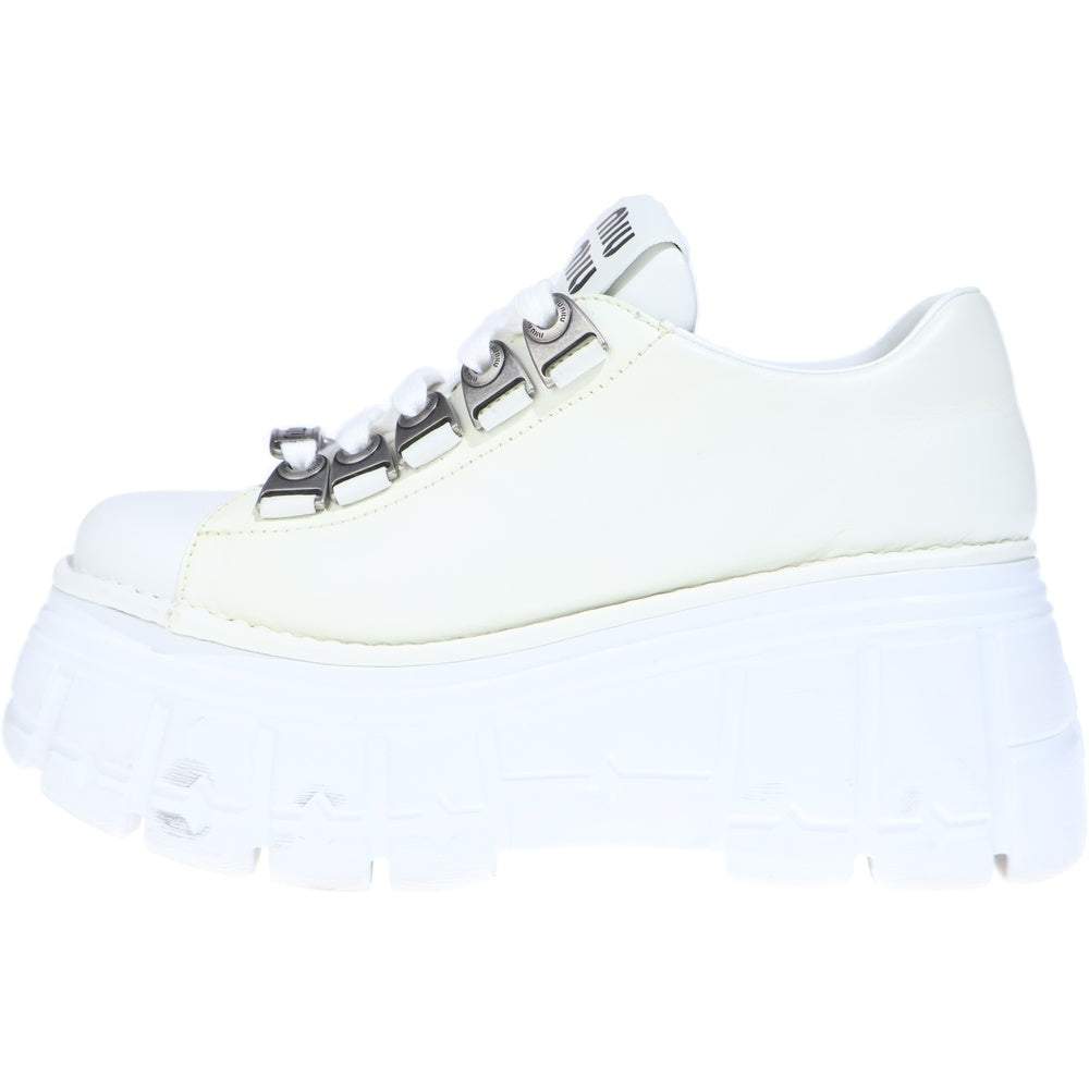 miumiu(ミュウミュウ) レースアップ レザーダービーシューズ ローカットスニーカー レディース ホワイト 5E679D