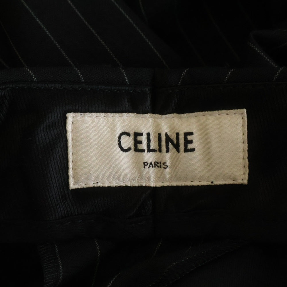CELINE(セリーヌ) ウール ストライプ スラックスパンツ ブラック 2P194733P
