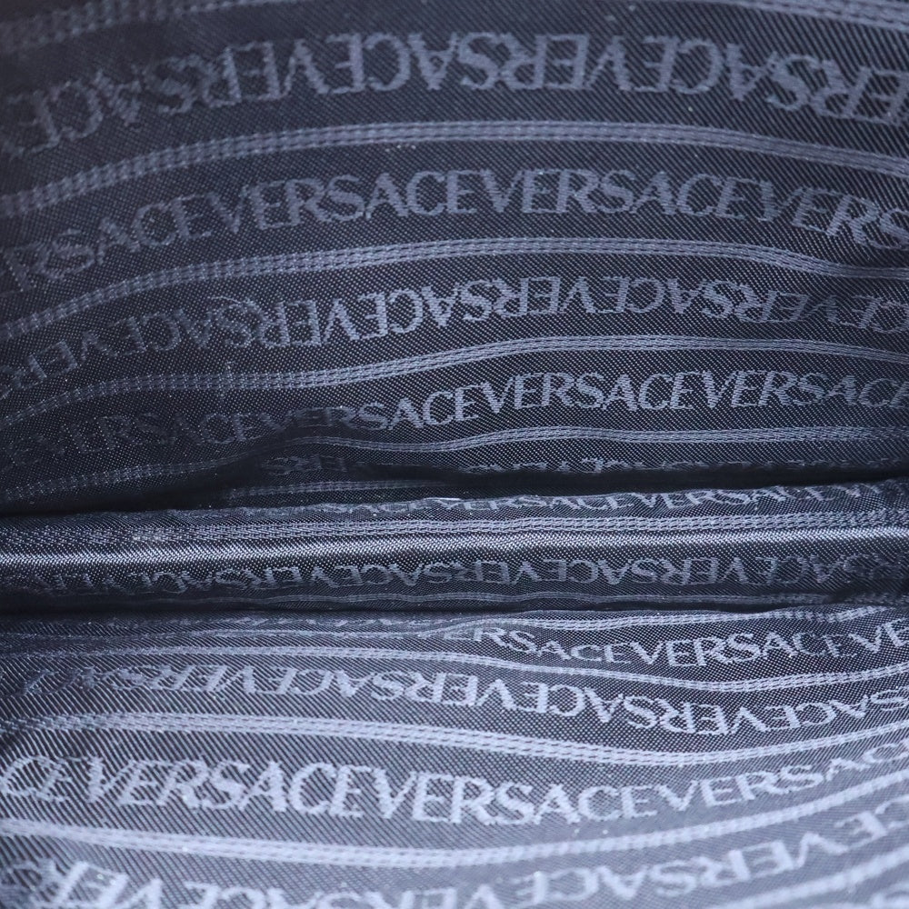 GIANNI VERSACE(ジャンニ ヴェルサーチ) サンバースト レザークラッチバッグ ブラック/ゴールド レディース