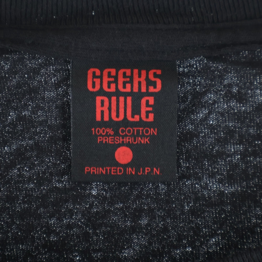 GEEKSRULE(ギークスルール) ×SPACE PIRATE CAPTAIN HARLOCK 宇宙海賊キャプテンハーロック シルクスクリーンプリント クルーネックプルオーバー 半袖Tシャツカットソー