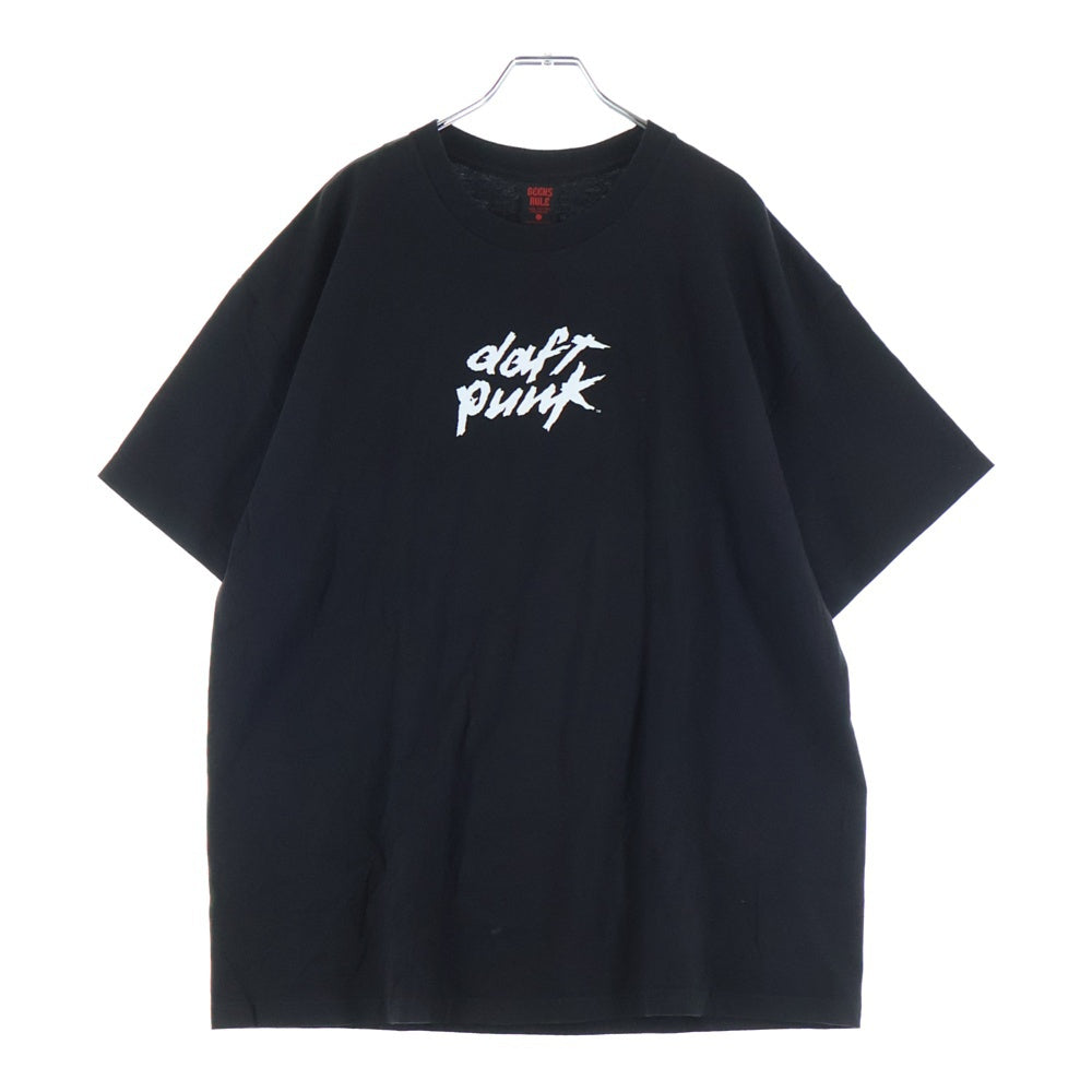 GEEKSRULE(ギークスルール) ×DAFT PUNK ダフトパンク シルクスクリーンプリント クルーネックプルオーバー 半袖Tシャツカットソー ブラック
