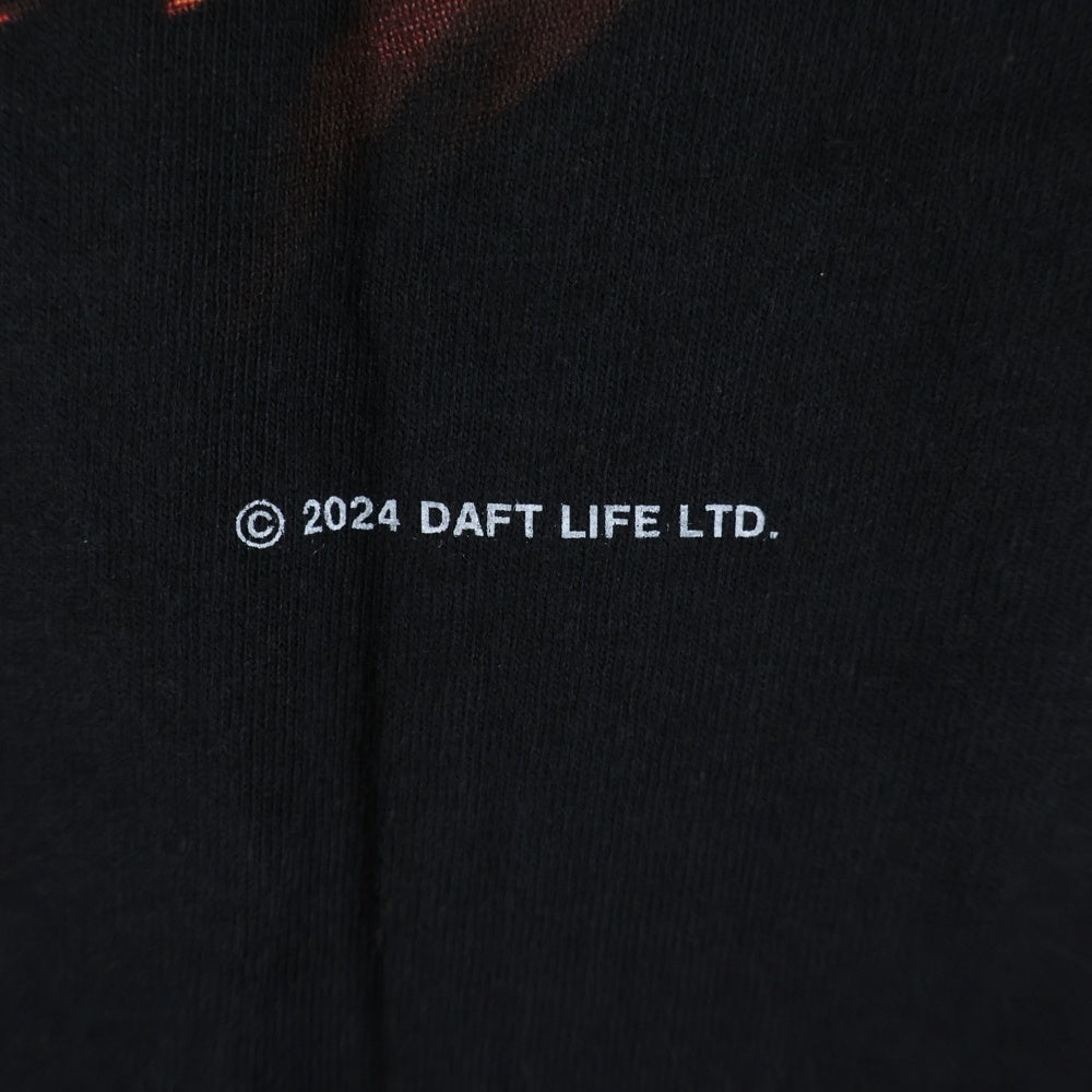 GEEKSRULE(ギークスルール) ×DAFT PUNK ダフトパンク シルクスクリーンプリント クルーネックプルオーバー 半袖Tシャツカットソー ブラック