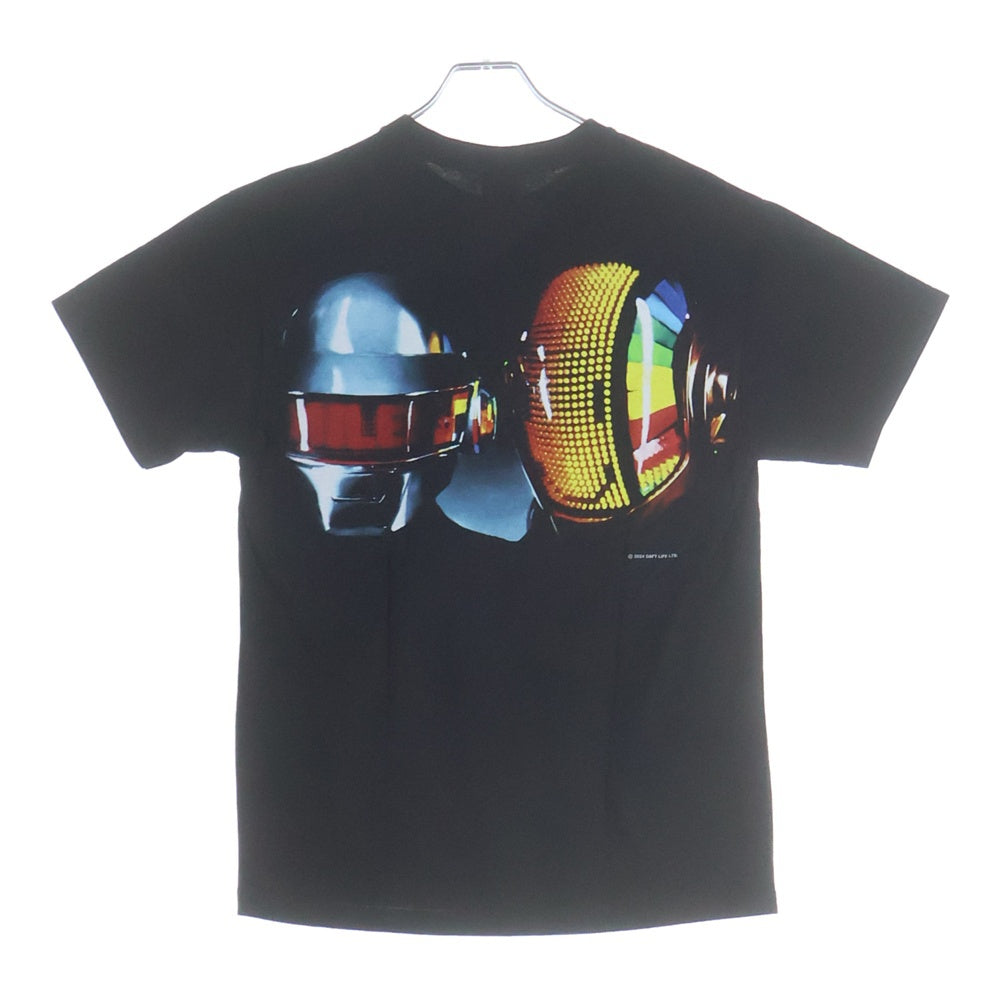 GEEKSRULE(ギークスルール) ×DAFT PUNK ダフトパンク シルクスクリーンプリント クルーネックプルオーバー 半袖Tシャツカットソー ブラック