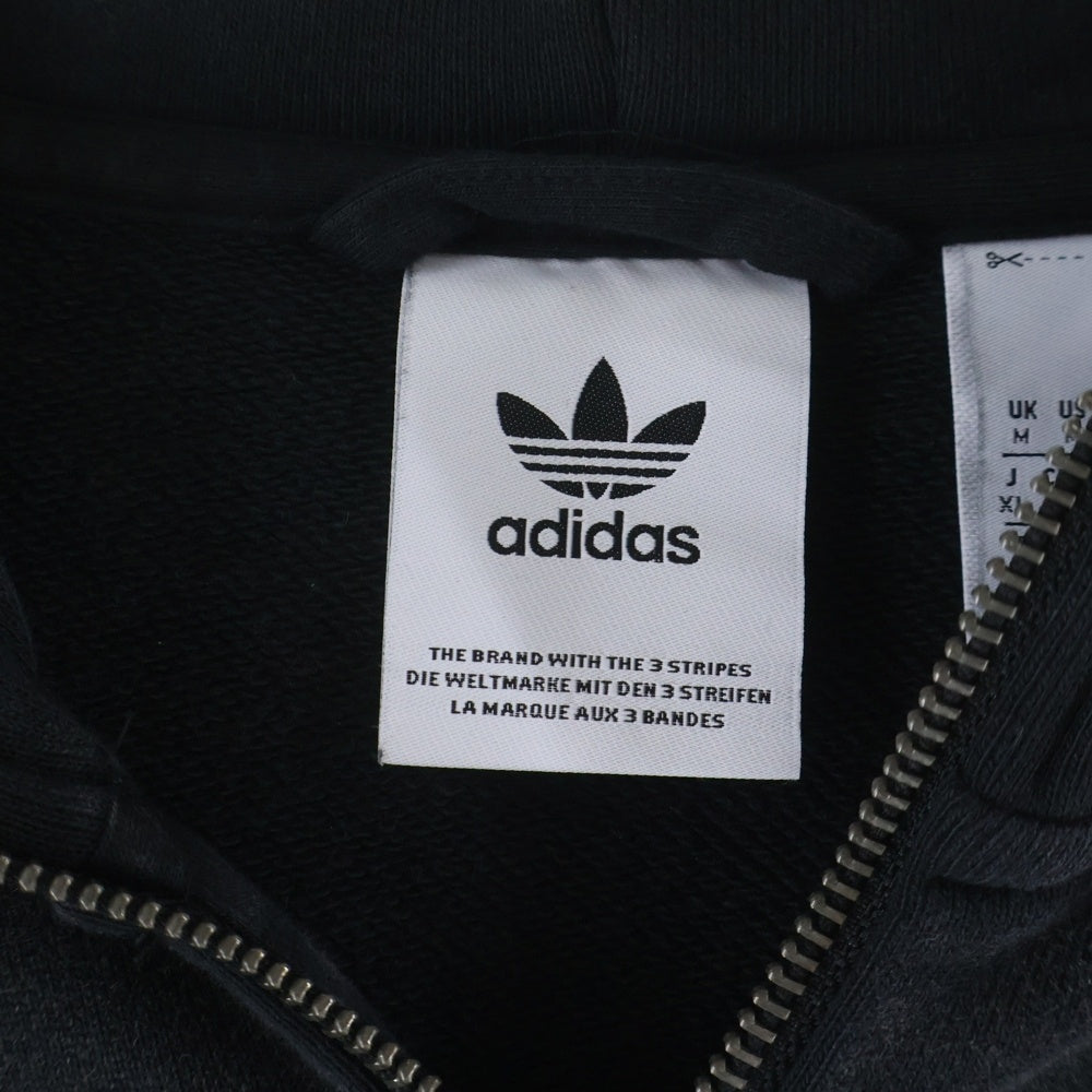 adidas(アディダス) ADILENIUM SEASON 3 アディレニウム シーズン3 ロゴグラフィックエンブロイダリー ウォッシュ加工 フルジップスウェットパーカー フーディー ブラック JZ5638