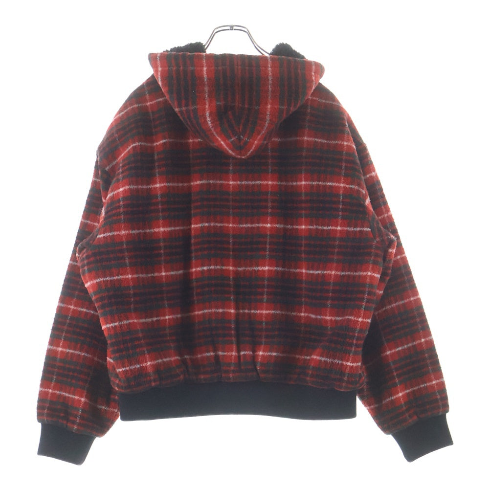 SUPREME(シュプリーム) 23AW Plaid Wool Hooded Jacket チェック柄 ウール フーデッドジップアップジャケット レッド/ブラック