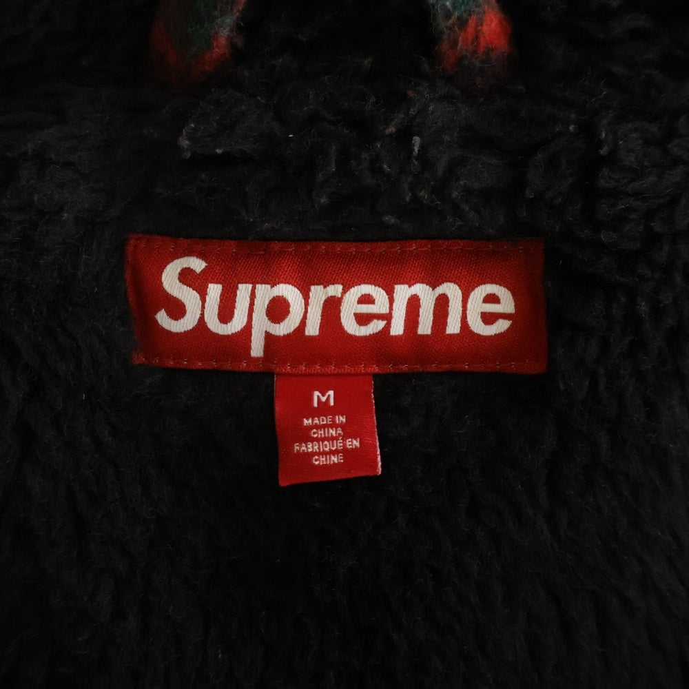 SUPREME(シュプリーム) 23AW Plaid Wool Hooded Jacket チェック柄 ウール フーデッドジップアップジャケット レッド/ブラック