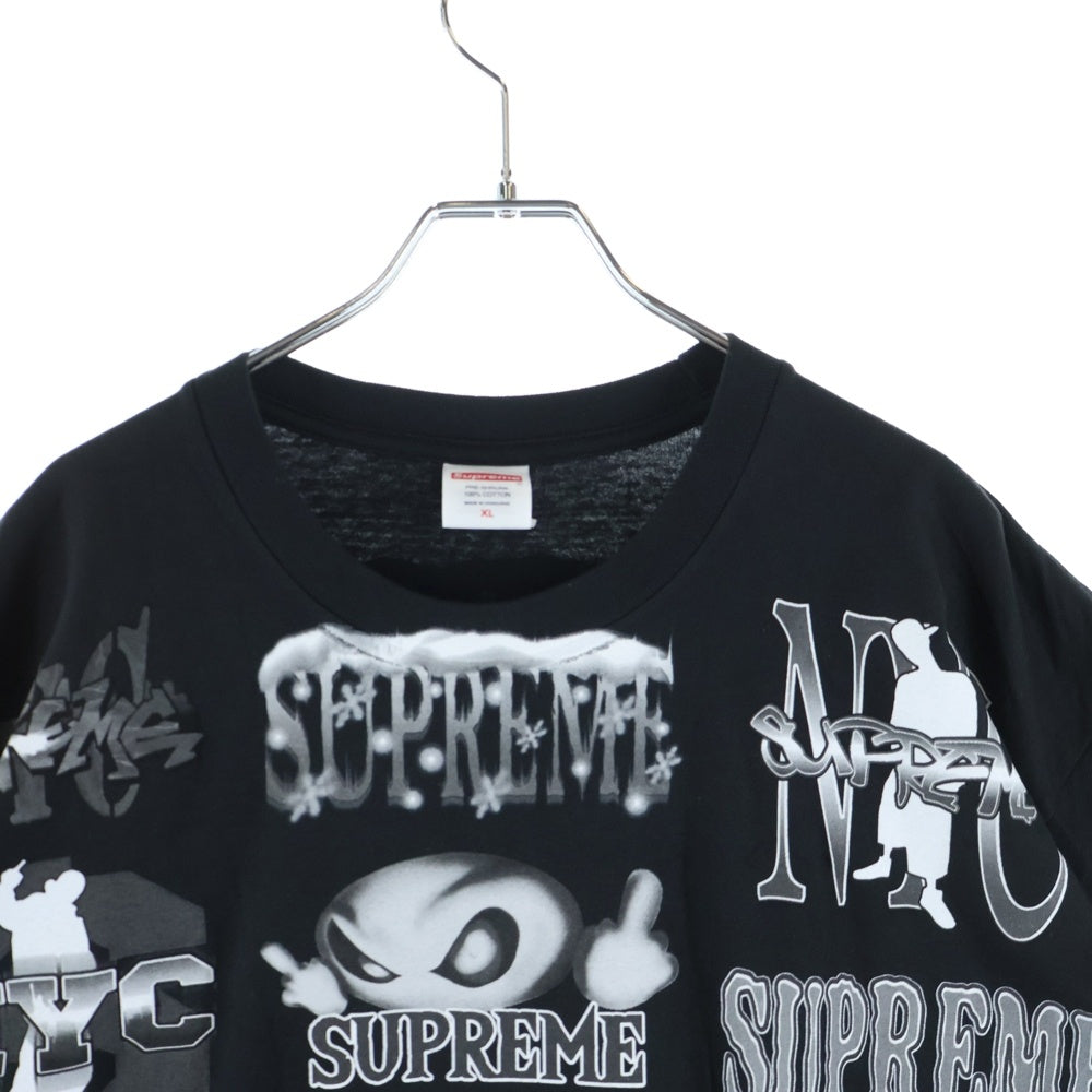 SUPREME(シュプリーム) 26SS Flash Tee フラッシュ 全面プリントデザイン クルーネック 半袖Tシャツ カットソー ブラック