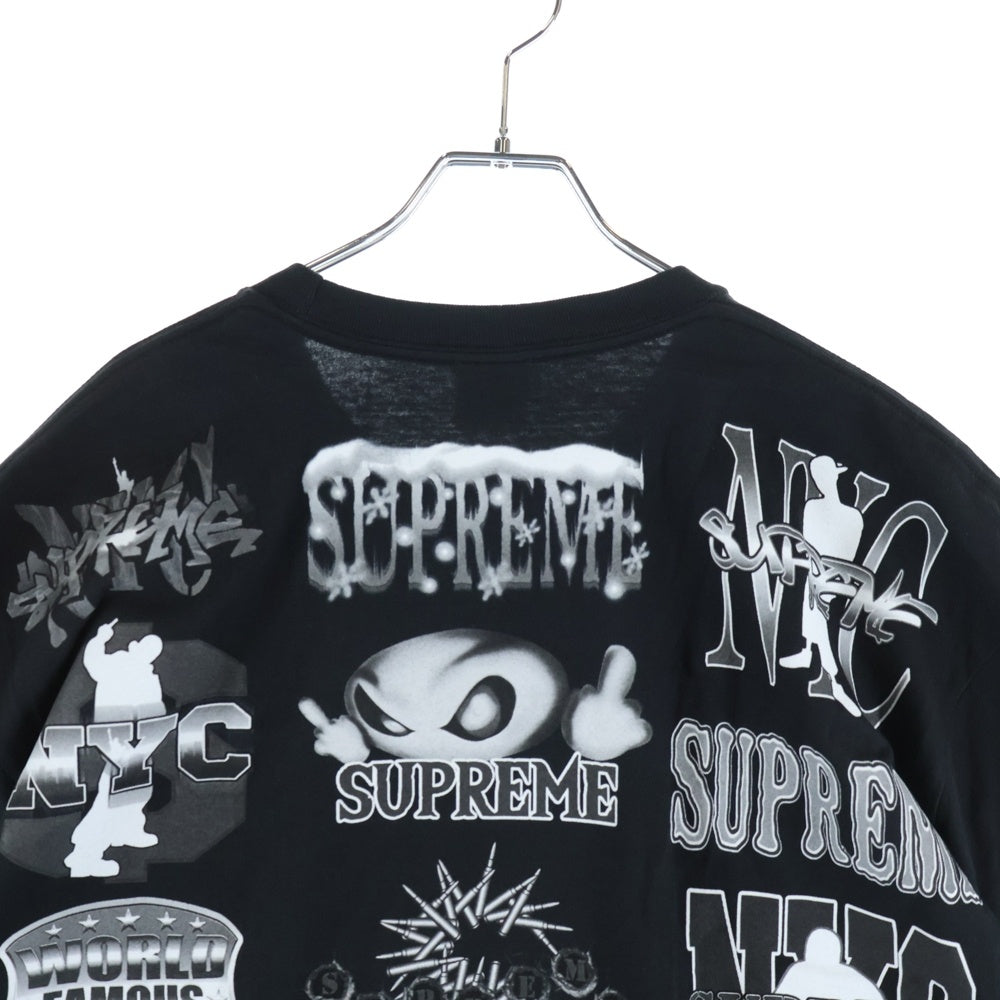 SUPREME(シュプリーム) 26SS Flash Tee フラッシュ 全面プリントデザイン クルーネック 半袖Tシャツ カットソー ブラック