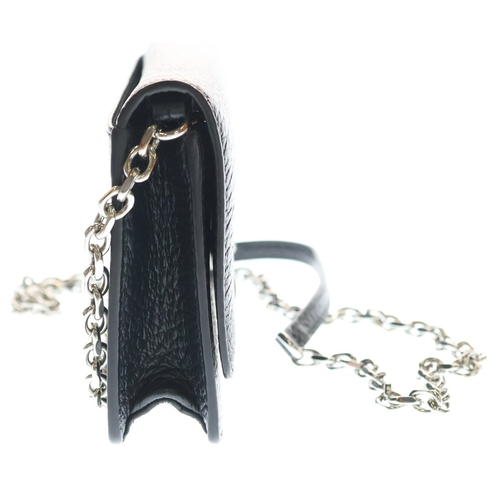 Maison Margiela(メゾンマルジェラ) 4ステッチ チェーン ショルダー レザーウォレット ポーチ ブラック S56UI0147 レディース