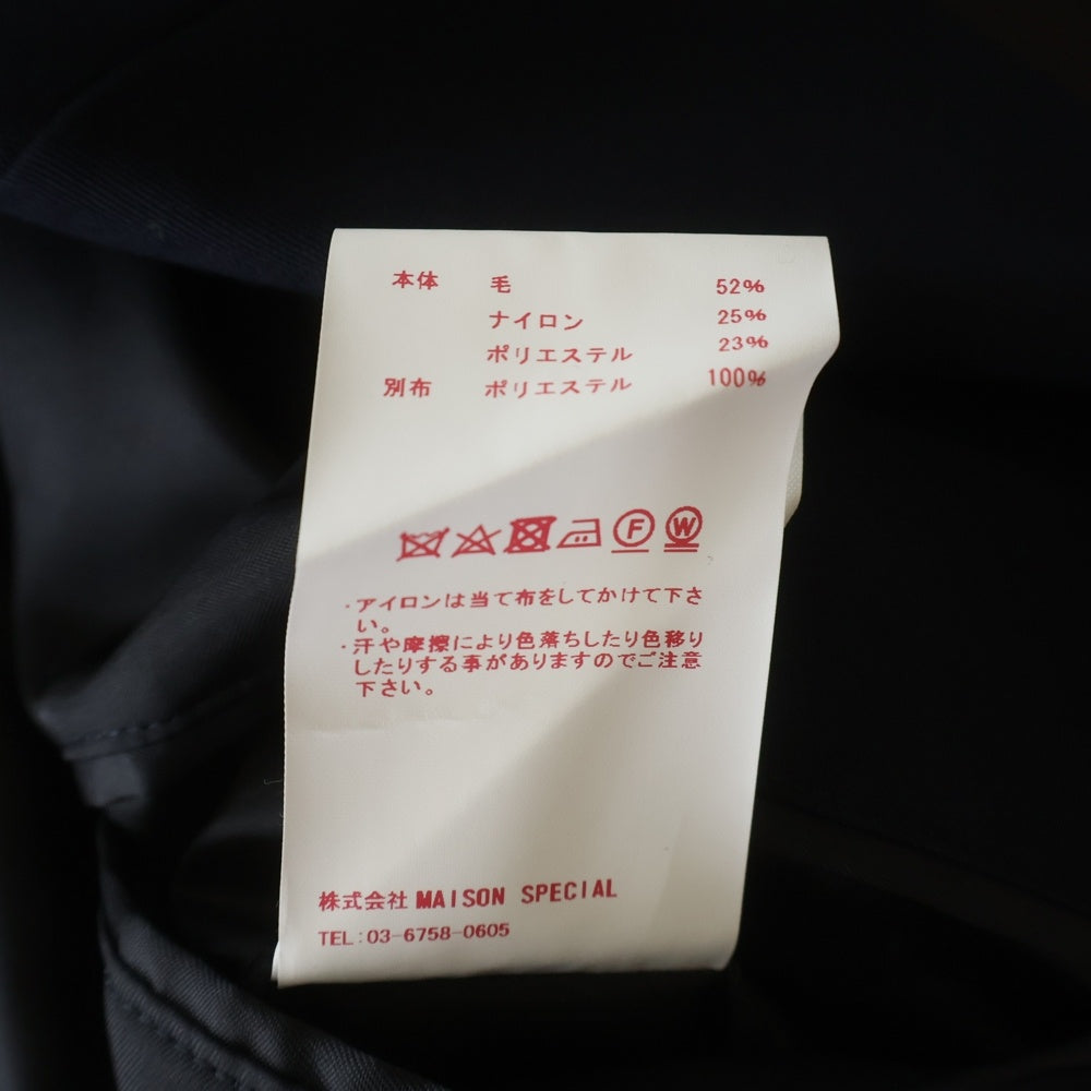 MAISON SPECIAL(メゾンスペシャル ) 21AW ピークドラペル プライム 金ボタン ジップスリット オーバー テーラードジャケット ネイビー 11211111212