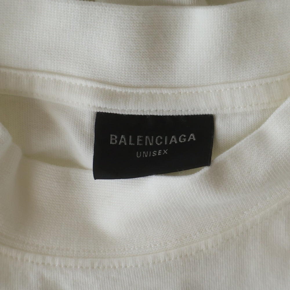 BALENCIAGA(バレンシアガ) 25SS OVER CHAMPS-ELYSEES T-SHIRT フロントプリント プルオーバー カットソー 半袖Tシャツ ホワイト 787349TRVN19016