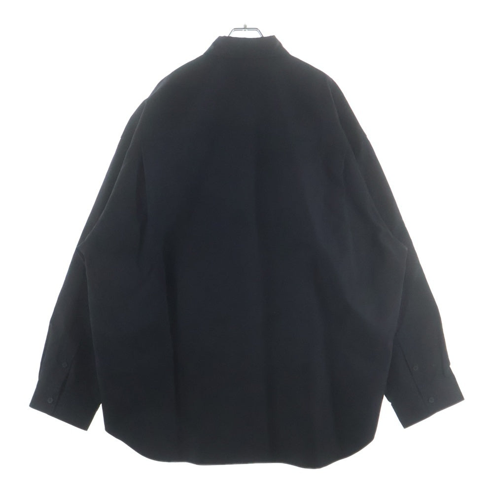 BALENCIAGA(バレンシアガ) 24AW OUTERWEAR SHIRT LARGE FIT IN COTTON POPLIN アウターウェア ラージフィット コットン ポプリン レギュラーカラー シャツ ブラック 794462TQM30