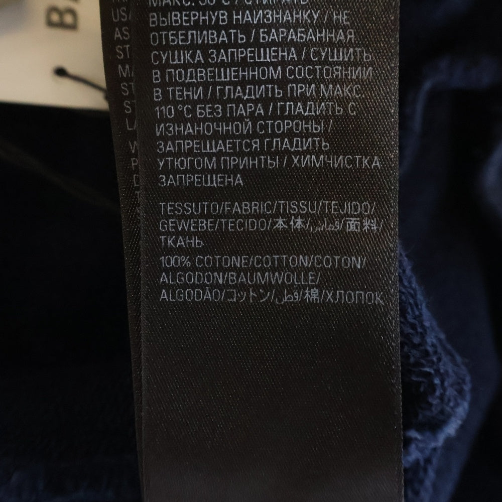 BALENCIAGA(バレンシアガ) 23AW ROUND HOODIE BE NICE フロントプリント ダメージデザイン スウェット プルオーバー ラウンド フーディー パーカー ネイビー 761458TPVE5