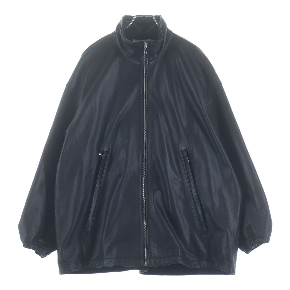 Graphpaper(グラフペーパー) 24AW SHEEP LEATHER TRACK BLOUSON シーブスキン シングルライダース レザージャケット ブラック GM243-30097