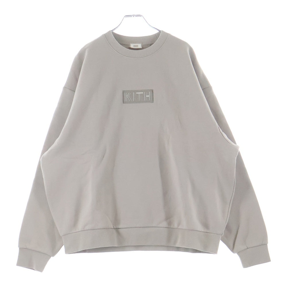 KITH(キス) Classic Logo Nelson Crewneck ボックスロゴ クルーネックプルオーバースウェットシャツ グレー KHM032548-204