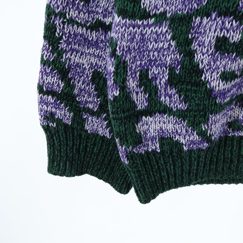 SUPREME(シュプリーム) 23SS Stacked Sweater スタックド 総柄 クルーネックニット セーター グリーン/パープル
