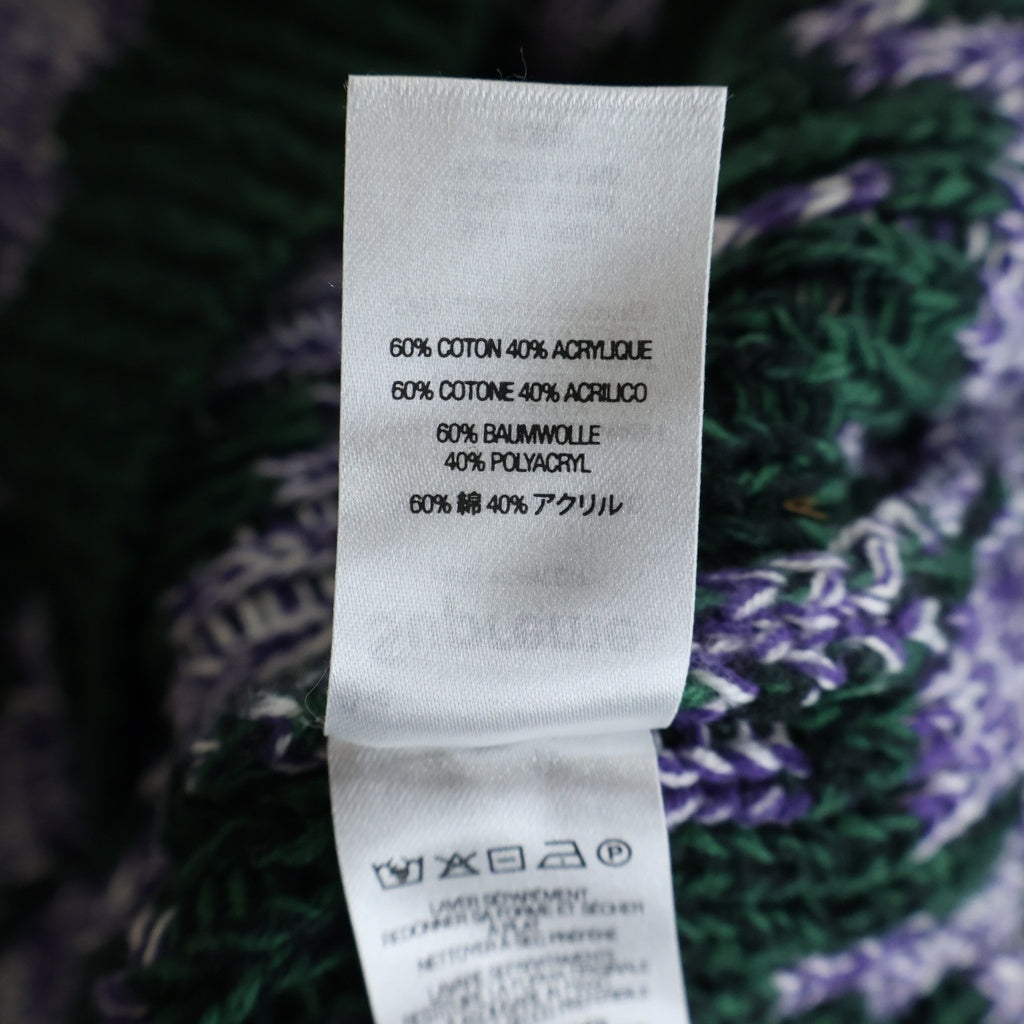 SUPREME(シュプリーム) 23SS Stacked Sweater スタックド 総柄 クルーネックニット セーター グリーン/パープル