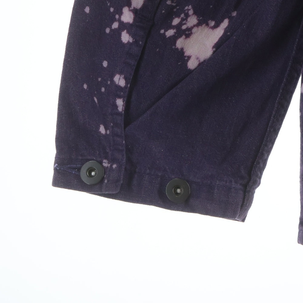 Needles(ニードルス) 19SS ブリーチ加工 マルチポケット デニムカバーオール ジャケット パープル EJ088
