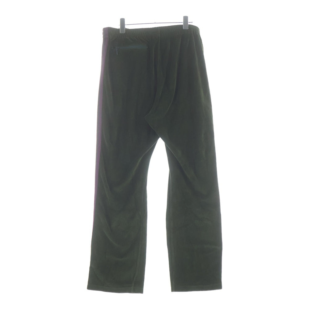 Needles(ニードルス) NARROW TRACK PANT VELOUR ナロー ロゴデザイン ベロア トラックパンツ カーキ J0229