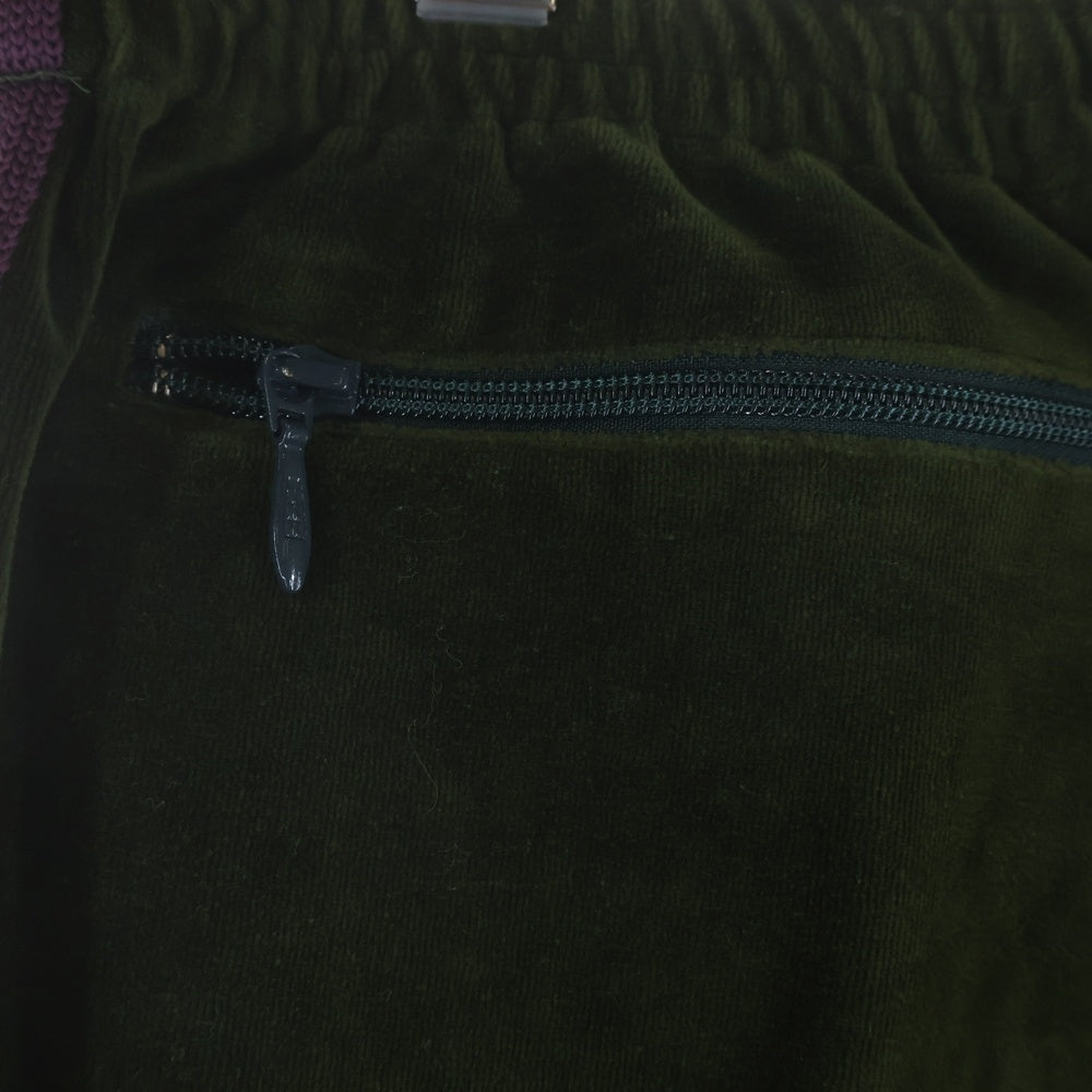 Needles(ニードルス) NARROW TRACK PANT VELOUR ナロー ロゴデザイン ベロア トラックパンツ カーキ J0229