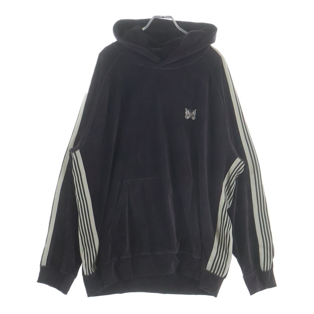 Needles(ニードルス) VELOUR TRACK HOODIE ベロア トラックフーデッド スウェット パーカー ブラウン QV320