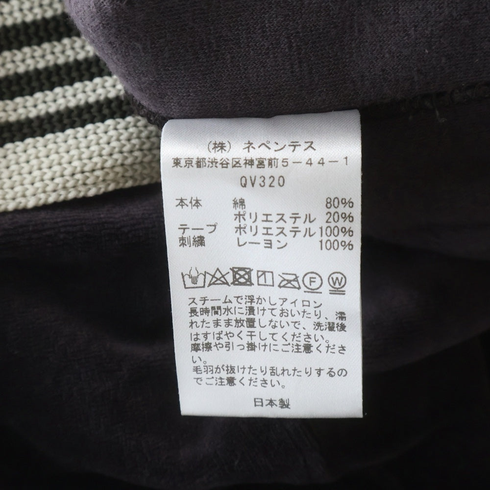 Needles(ニードルス) VELOUR TRACK HOODIE ベロア トラックフーデッド スウェット パーカー ブラウン QV320