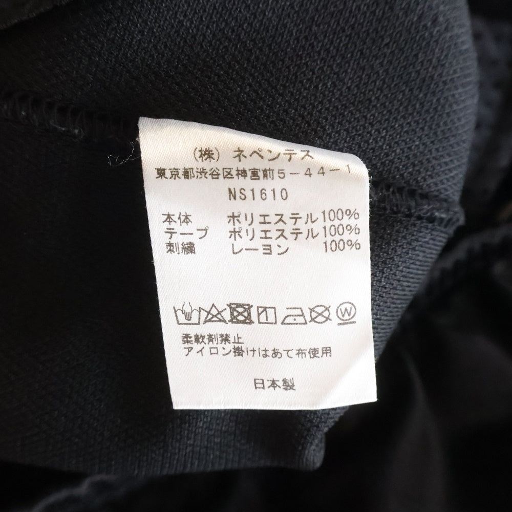 Needles(ニードルス) 24SS POLY SMOOTH TRACK PANT ポリ スムース ロゴデザイン トラックパンツ ブラック NS1610