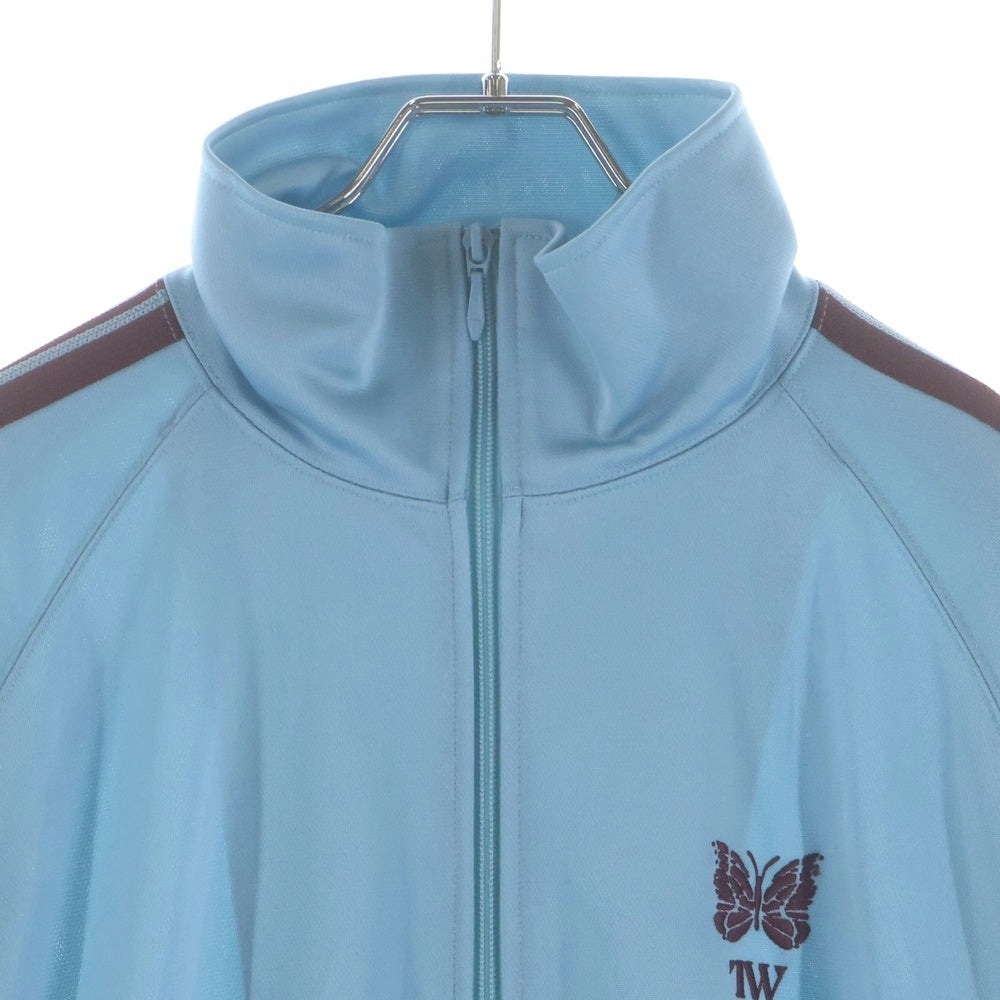 Needles(ニードルス) ×TW POLY SMOOTH TRACK JACKET トゥ ポリエステル スムース ロゴデザイン ジップアップ トラックジャケット ブルー RW1759