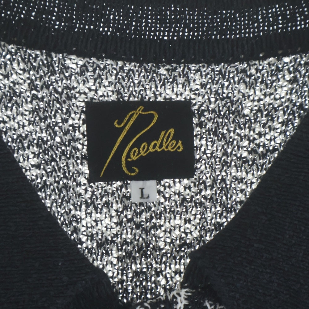 Needles(ニードルス) POLO SWEATER HOUNDSTOOTH ハウンズトゥース柄 半袖ポロシャツ ブラック MR323
