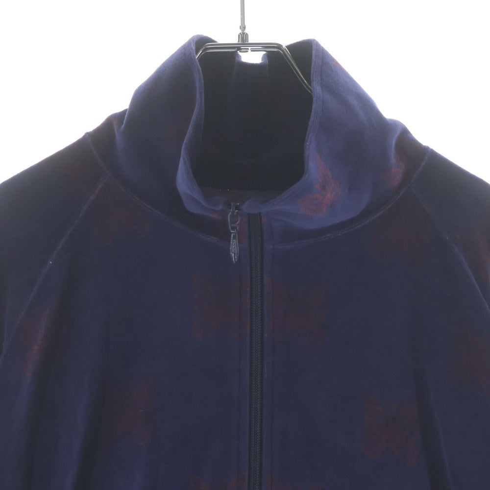 Needles(ニードルス) 22AW パピヨン ベロア ロゴデザイン 総柄 トラックジャケット パープル LQ237