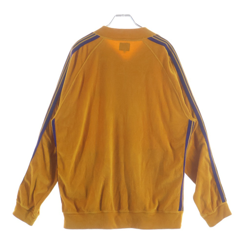 Needles(ニードルス) VEIOUR RIB COLLAR TRACK JACKET リブ カラー ロゴデザイン ジップアップ ベロア トラックジャケット イエロー GL220