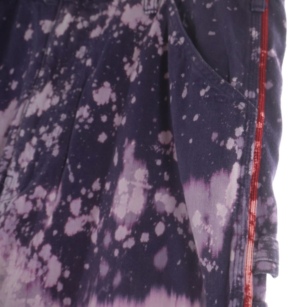Needles(ニードルス) 19SS ブリーチ加工 マルチポケット ジップアップ ペインターパンツ パープル EJ090