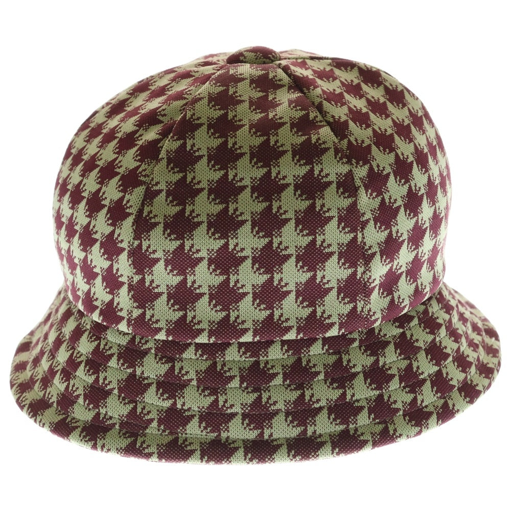 Needles(ニードルス) 千鳥格子柄 ロゴエンブロイダリー ポリエステル バケットハット 帽子 レッド/グリーン GL047